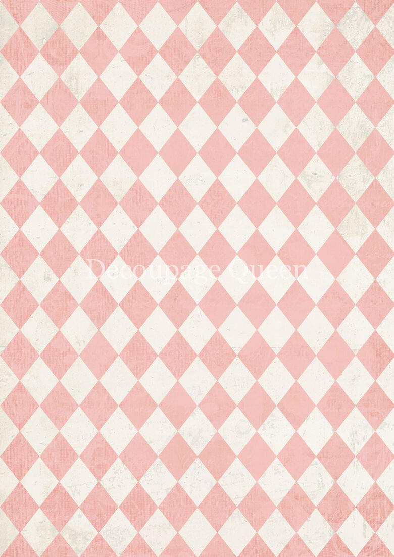 Pink and Ivory Harlequin 0723