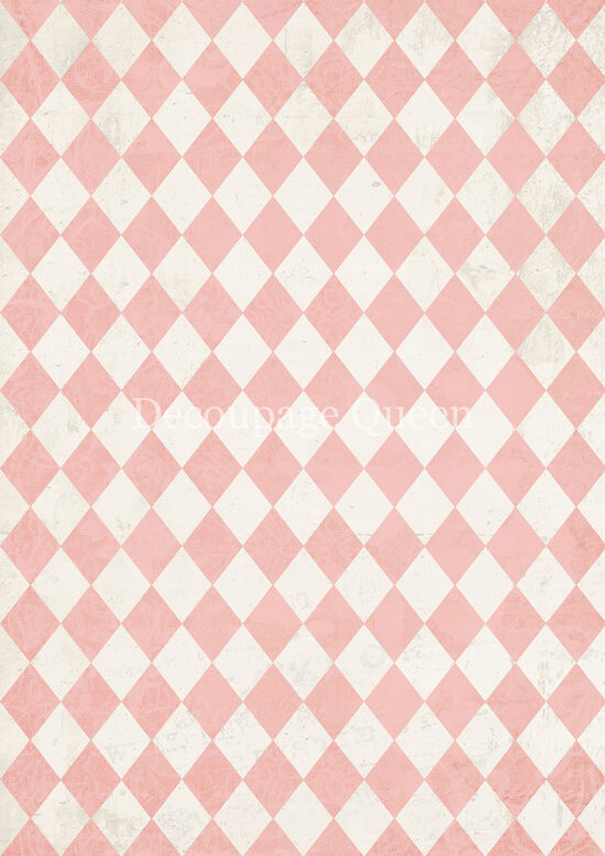 Pink and Ivory Harlequin 0723