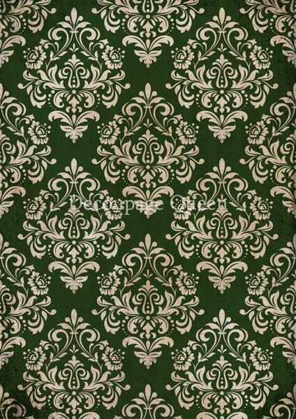 Christmas Damask Green