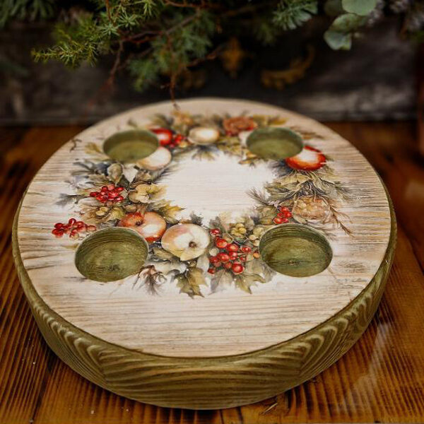 Meistarklases "Vintage Adventes svečturis' dalībnieces darbs, Decembris, 2023